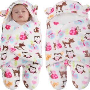 Newborn Baby Boy Girl Blanket Plush Swaddle Blanket for 0-6 Months